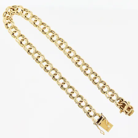 Armband Bismarck, 20cm, bredd 6,2mm, 18K. Vikt: 14,2 g
