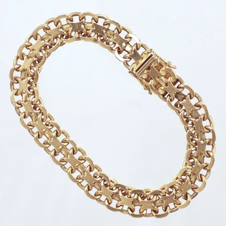 Armband, X-länk, längd 20cm, bredd 8,60mm, 18k   Vikt: 32,8 g