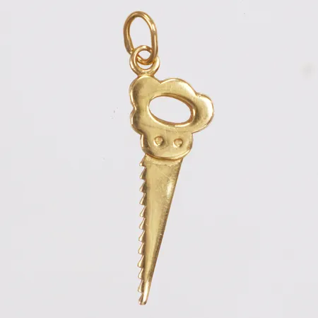Hänge, såg, längd 30mm inkl ögla, bredd 10mm, 18K Vikt: 1,5 g