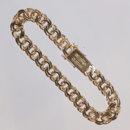 Armband Bismarck 19cm bredd 8mm, GD&Co (G. Dahlgren & Co) Malmö 1965, 18K Vikt: 23,9 g