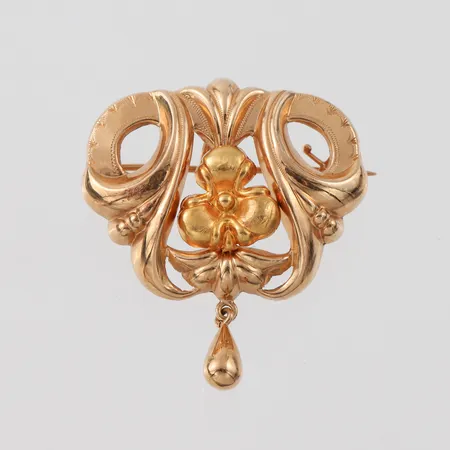 Brosch/hänge, Trege Guldsmedsaktiebolaget Göteborg 1951, höjd ca 45 mm, 18k. Vikt: 4,2 g