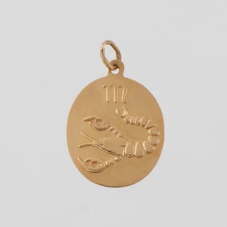 Hänge horoskop, höjd med ögla ca 22 mm, 18k. Vikt: 1,7 g