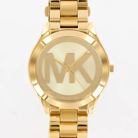 Damur Michael Kors, Ø41mm, quartz, ref: MK-3739, serienr: 251907, guldfärgat stål, fint skick, box, behov av batteribyte 