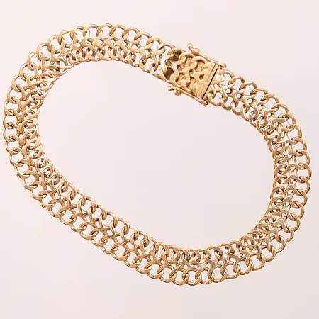 Armband, 18,5cm, bredd:8mm, ojämnheter, 18K 15,4g.