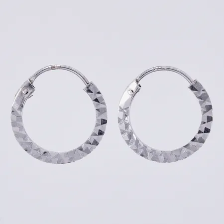 Ett par örhängen, Creoler, Ø12mm, bredd: ca 1mm, vitguld, 18K Vikt: 0,6 g
