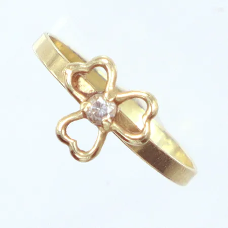 Ring, vit sten, Ø16,3mm, ojämn, 14k Vikt: 0,9 g