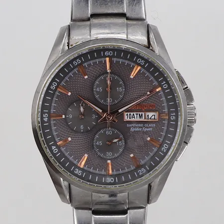 Herrur Champion Spider Sport, 43mm, kronograf, stål, snr C3349, stållänk, inga tillbehör