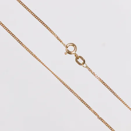 Kedja, Pansar, längd 38cm, bredd 1,2mm, Guldfynd, ojämn, 9K  Vikt: 1,7 g