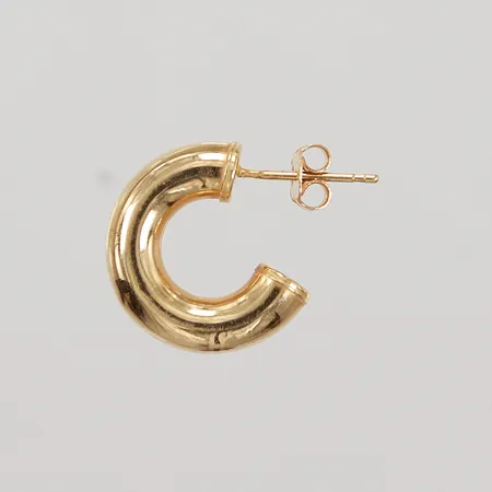 Udda örhänge, Ø18mm, bredd 4,8mm, Creol, ihålig, stift, bucklor, 18K,  Vikt: 1,2 g