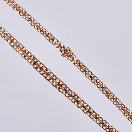 Collier X-länk, doserad, längd: ca 41cm, bredd: ca 6-9mm, Esto Ab Guldvarufirman, år 1964, 18K Vikt: 30,1 g