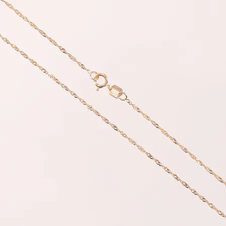 Kedja Singapore, 38cm, bredd:1mm, 18K 1,1g.