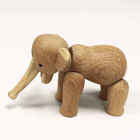 Träfigur Kay Bojesen, elefant 13cm bredd 16,6x10cm, ek.