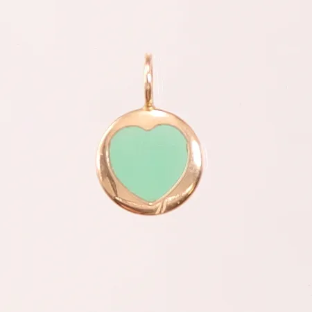 Hänge, 16x11mm, grön sten, 14K 1g.