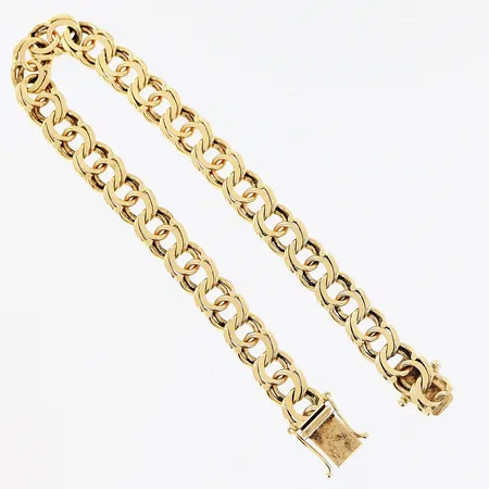 Armband Bismarck, 18,5cm, bredd 7mm, 18K.  Vikt: 18,2 g