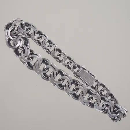 Armband bismark , längd 20 cm, bredd 7,4-10,8 mm, silver 925/1000 Vikt: 21,4 g