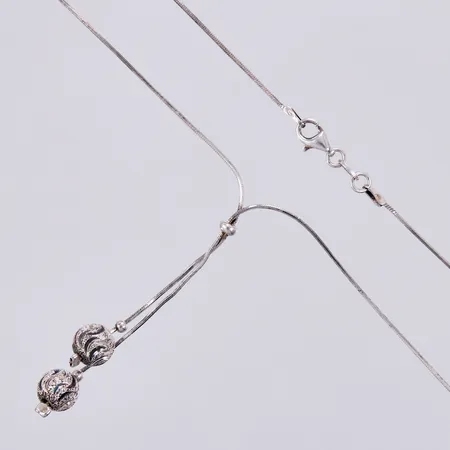 Collier, längd: ca 44cm, bredd: ca 1-8mm, silver 925/1000 Vikt: 5,2 g