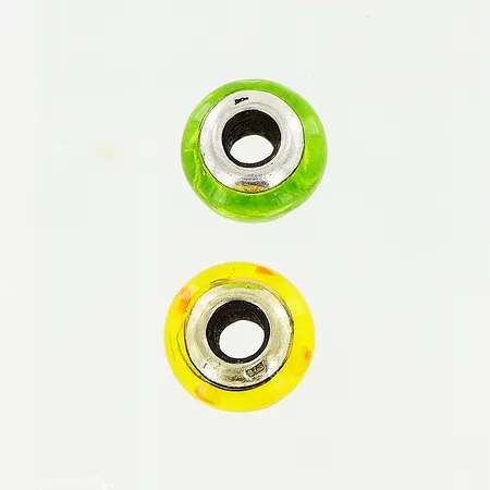 Glasberlock 2st 11mm, (för ormlänk Ø ca 3mm), Petite, silver 925/1000 Vikt: 3,9 g