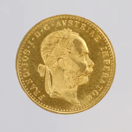 Mynt Dukat Frans Josef I Österrike-Ungern 1915 Ø20mm, senare prägling, 23K Vikt: 3,5 g