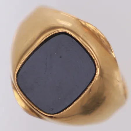 Klackring, onyx, stl 18¾, bredd: 3,6-16,9mm, skev skena, 18K Vikt: 3,1 g