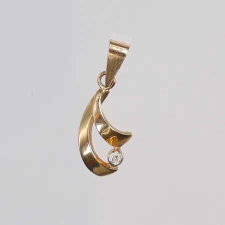 Hänge med vit sten 7x19mm inklusive hängöglan, Ceson 18K Vikt: 0,9 g