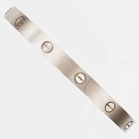 Armband, Cartier, Love bracelet, matterat, serienummer: 507AYZ, stl: 19, med certifikat från 2024, skruvmejsel, box och etui, 18K vitguld Vikt: 37,1 g