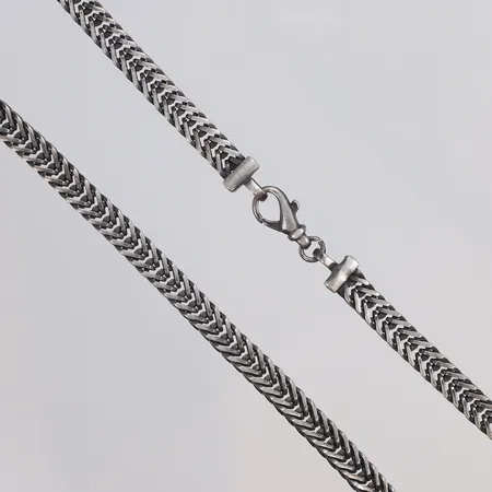Kedja, Fiskben 50cm bredd 6mm, oxiderad, GHA silver 925/1000 Vikt: 38,8 g