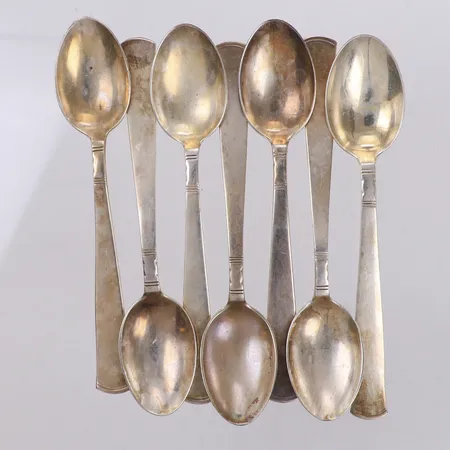 7 kaffeskedar,11cm, Rosenholm, GAB, 830/1000 silver Vikt: 83,5 g