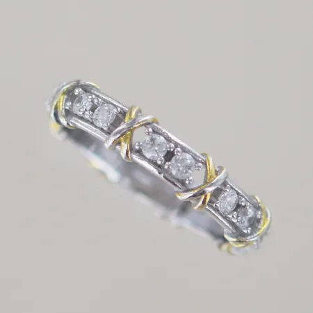 Ring med stenar, Ø 20½ mm, bredd 3,9 mm, silver 925/1000 Vikt: 3,8 g