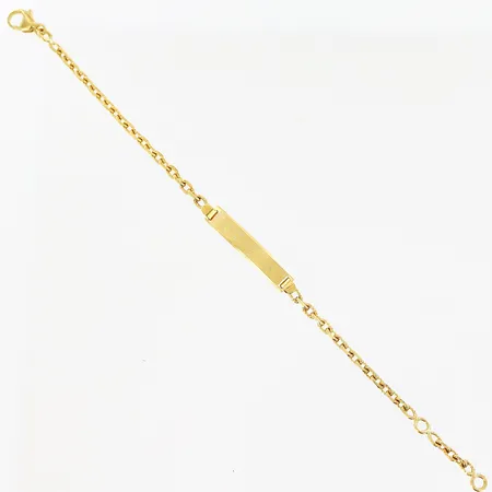 Barnarmband med platta, Ankar, justerbar längd 12/13,5cm, bredd 2-4mm, gravyr, 18K. Vikt: 3,3 g