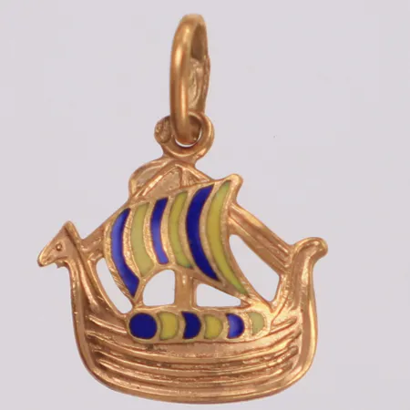Hänge, vikingaskepp, 18mm, 18K Vikt: 0,7 g