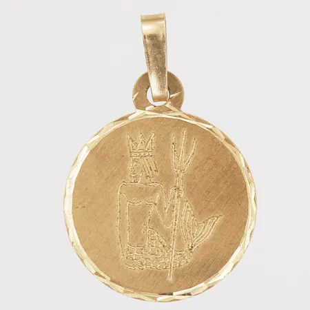 Hänge vattumannens stjärntecken, höjd 20mm, Ø 13mm, 18K guld Vikt: 0,6 g