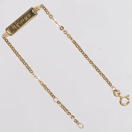 Barnarmband, Ankar, platta, italienska stämplar, 15-17cm, bredd 2-5mm, graverad, 18K  Vikt: 2,6 g
