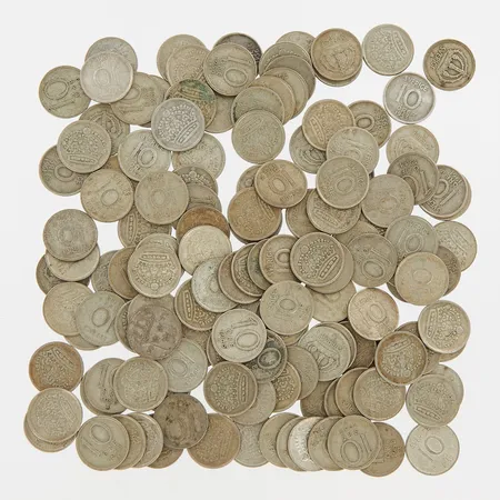 137 mynt, 10 öre, blandade årtal, 400/1000 Silver Vikt: 198 g