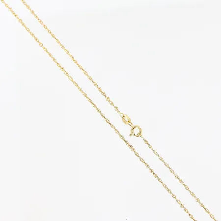 Kedja Singapore, 42cm, bredd 0,7mm, 18K.  Vikt: 1,8 g
