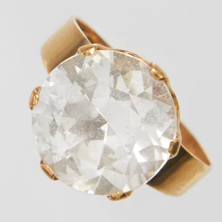 Ring, syntetisk spinell, Ø16¾, bredd: 2,1-12,9mm, repor, ALTON, 18K, bruttovikt: 4,0g Vikt: 4 g
