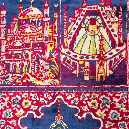 Bönematta från Saudi Arabien, av silke, maskingjord, 50 x 95cm. Vikt: 0 g