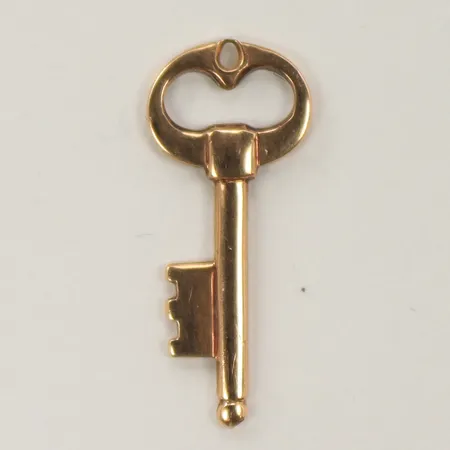 Berlock nyckel, 17mm,  saknar ögla,14K Vikt: 0,4 g