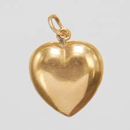 Hänge/berlock, hjärta, 16,5x11,3mm, bucklor, skev stämpelögla, 18K Vikt: 0,8 g