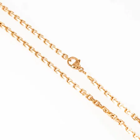Kedja, Ankarlänk i 18K guld. Den är 45 cm lång, 3,3 mm bred och väger 23,2g. Fint skick. Karbinhake. Balestra.