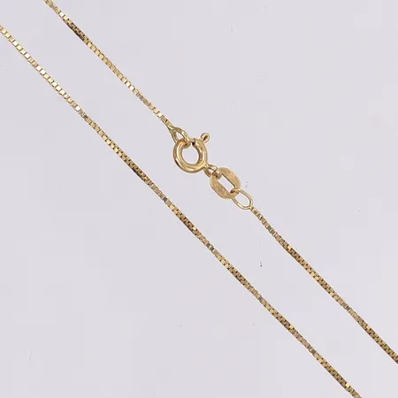 Halskedja Venezia, 39cm, bredd 1mm, bucklig, 18K Vikt: 1,9 g