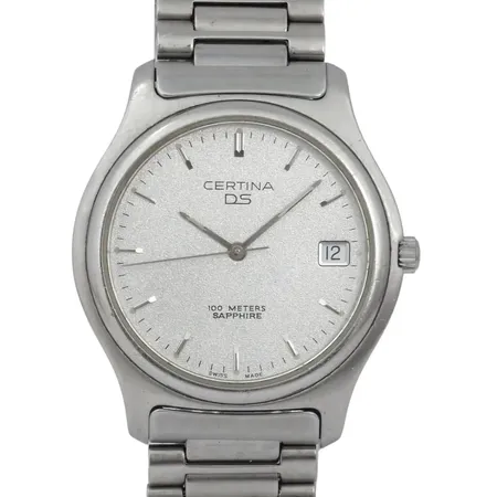 Herrur Certina DS, stål, Ø35mm, quartz - behov av nytt batteri, EOL 115 7030/7130 42, fjäder i låset dålig, handledsmått max 18 cm, 