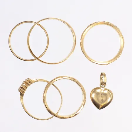 Diverse guld, graverat/defekt, 18K Vikt: 14,7 g