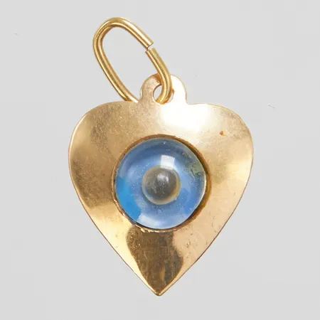 Hänge, onda ögat, 29,7x12mm, missfärgning, sliten fattning, repig, 14K Vikt: 0,7 g