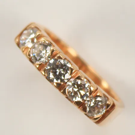 Ring med diamanter 1ct enl gravyr repig, skena stl ca 16 18K 5,4g 