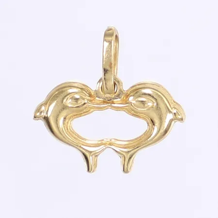 Hänge, delfiner, 16x16mm, 18K Vikt: 0,9 g