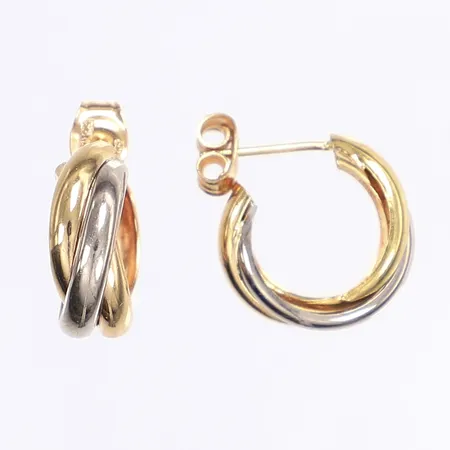 Ett par örhängen, halvcreoler, Ø17mm, bredd 6mm, rödguld/vitguld, 18K Vikt: 4,3 g