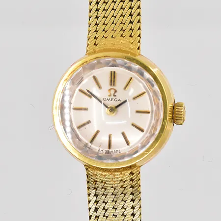 Damur, Omega, 18K, manuell, Ø17mm, integrerad länk, 17cm, 18K bruttovikt 24,1g