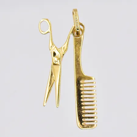 Hänge, sax och kam, stl 25x10mm, 18K Vikt: 1 g