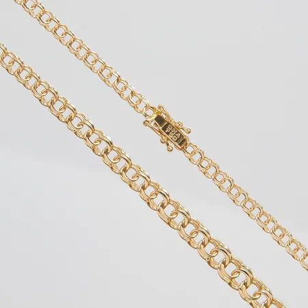 Collier, doserad Bismarck, längd: 45cm, bredd: 3,2-5,3mm, GHA, 18K Vikt: 10,4 g