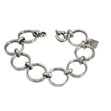 Armband från Åhus, silver 925/1000, kraftig modell, längd 20 cm, bredd 20 mm, oidentifierad silversmed BF 2009 Vikt: 42,1 g